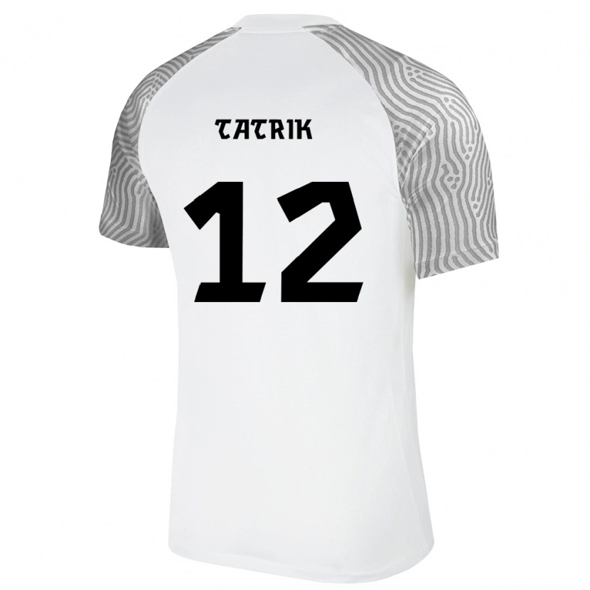 Danxen Hombre Camiseta Estonia Andero Tatrik #12 Blanco Gris 2ª Equipación 26-28 La Camisa