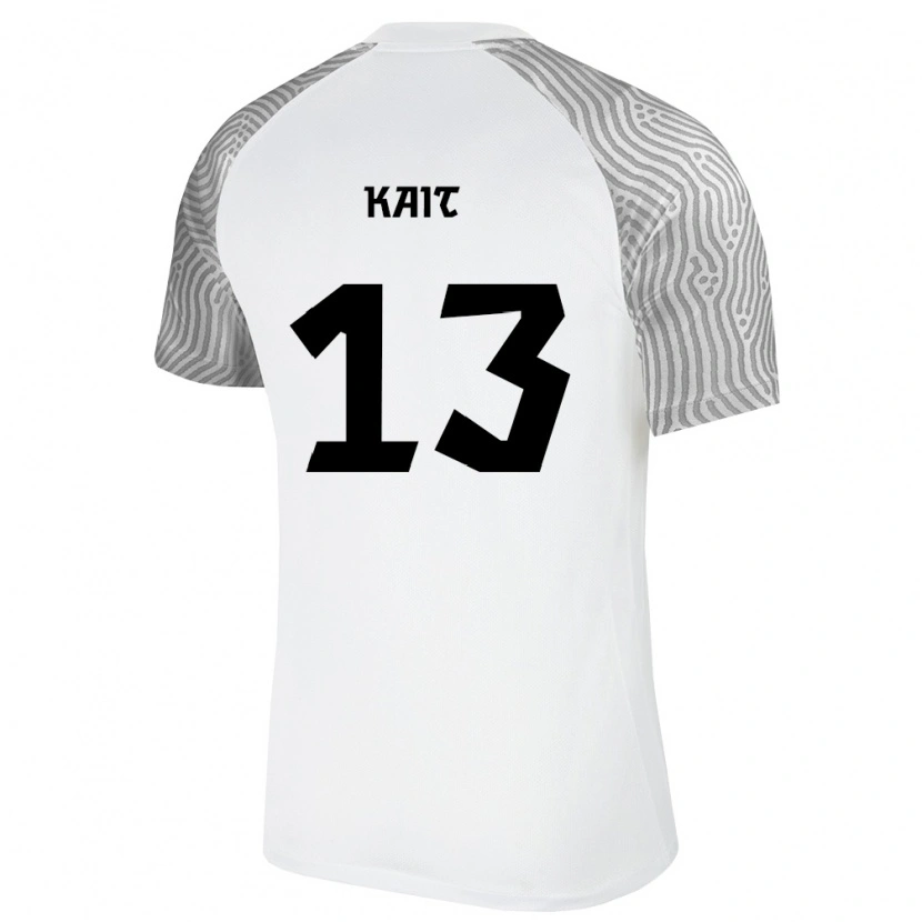 Danxen Hombre Camiseta Estonia Kristofer Käit #13 Blanco Gris 2ª Equipación 26-28 La Camisa