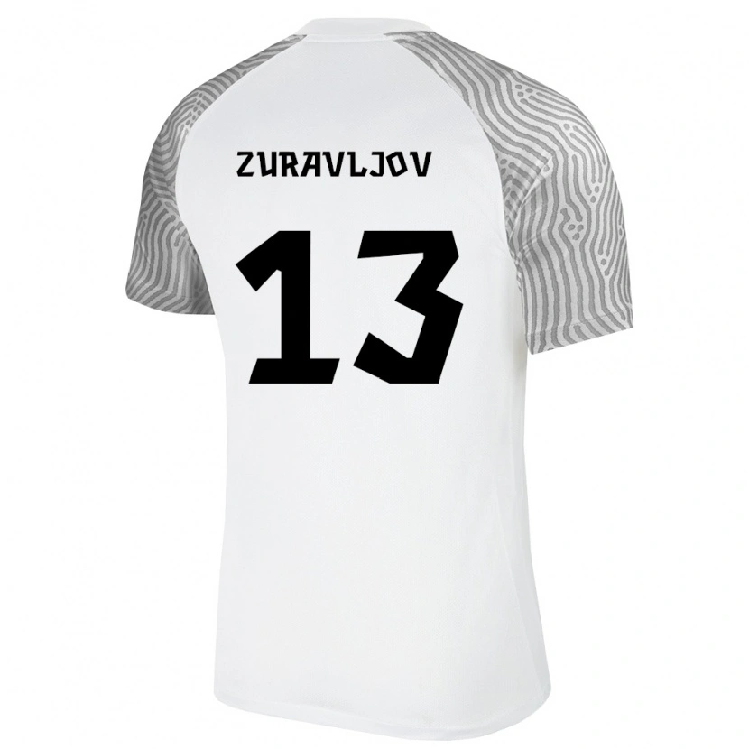 Danxen Hombre Camiseta Estonia Jegor Zuravljov #13 Blanco Gris 2ª Equipación 26-28 La Camisa