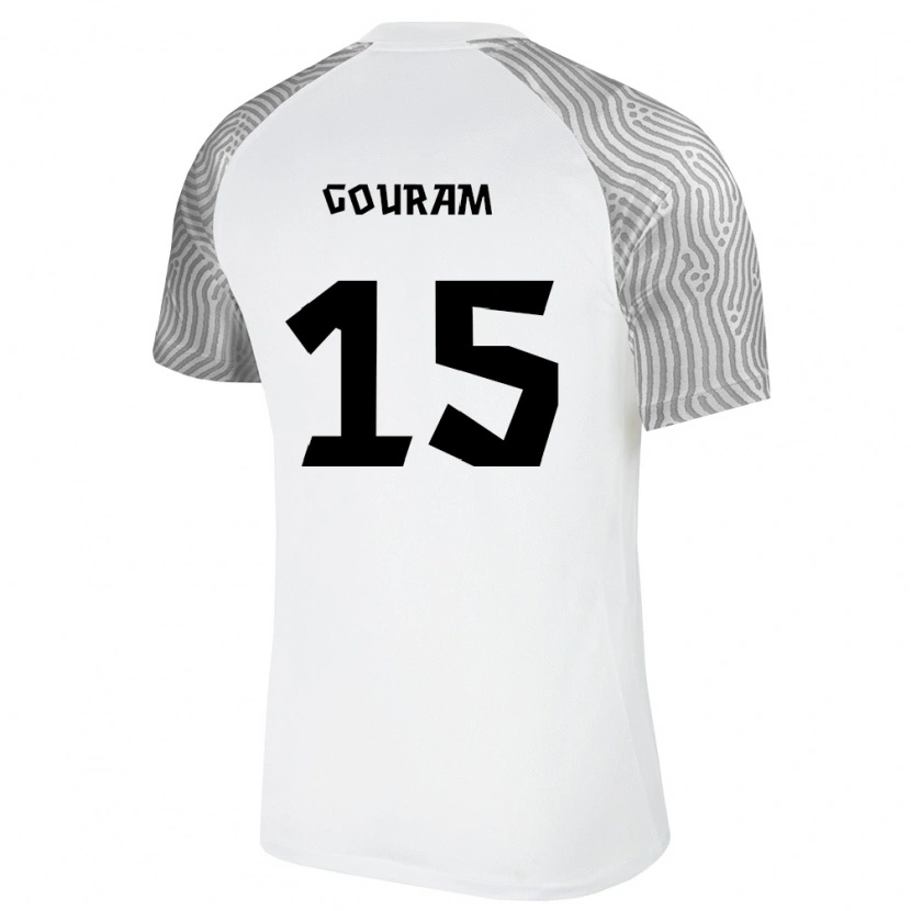 Danxen Hombre Camiseta Estonia Soufian Gouram #15 Blanco Gris 2ª Equipación 26-28 La Camisa