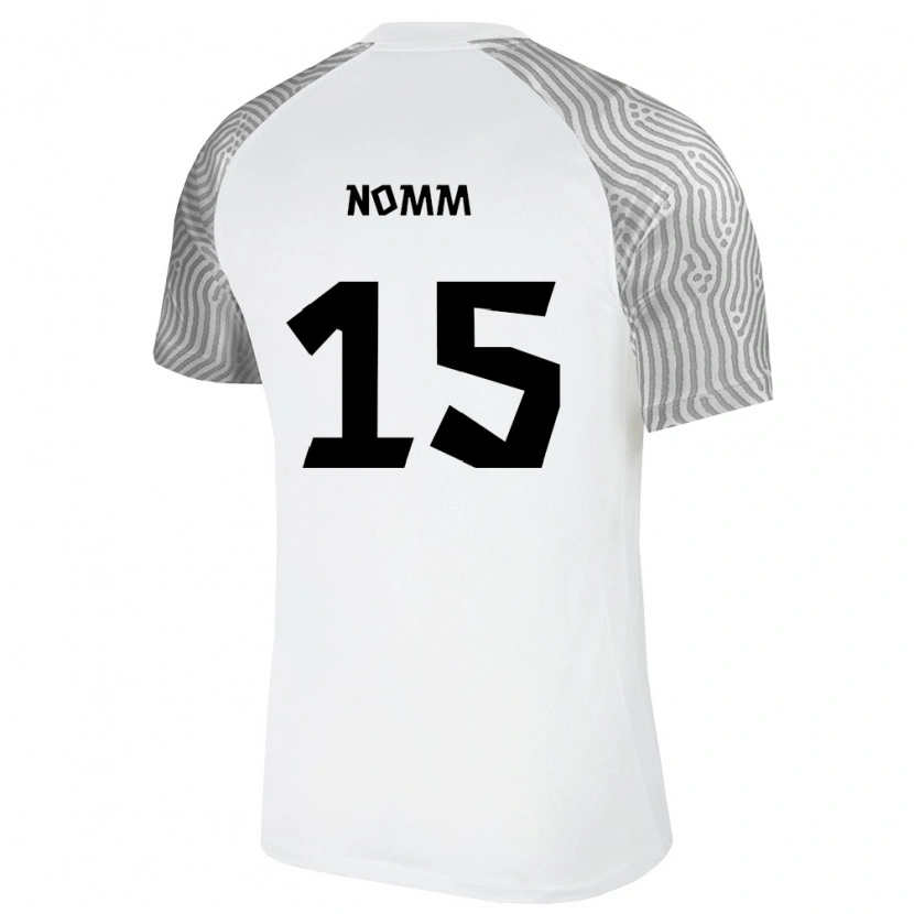 Danxen Hombre Camiseta Estonia Uku Nomm #15 Blanco Gris 2ª Equipación 26-28 La Camisa