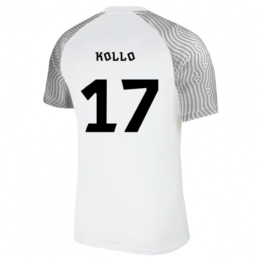 Danxen Hombre Camiseta Estonia Airon Kollo #17 Blanco Gris 2ª Equipación 26-28 La Camisa