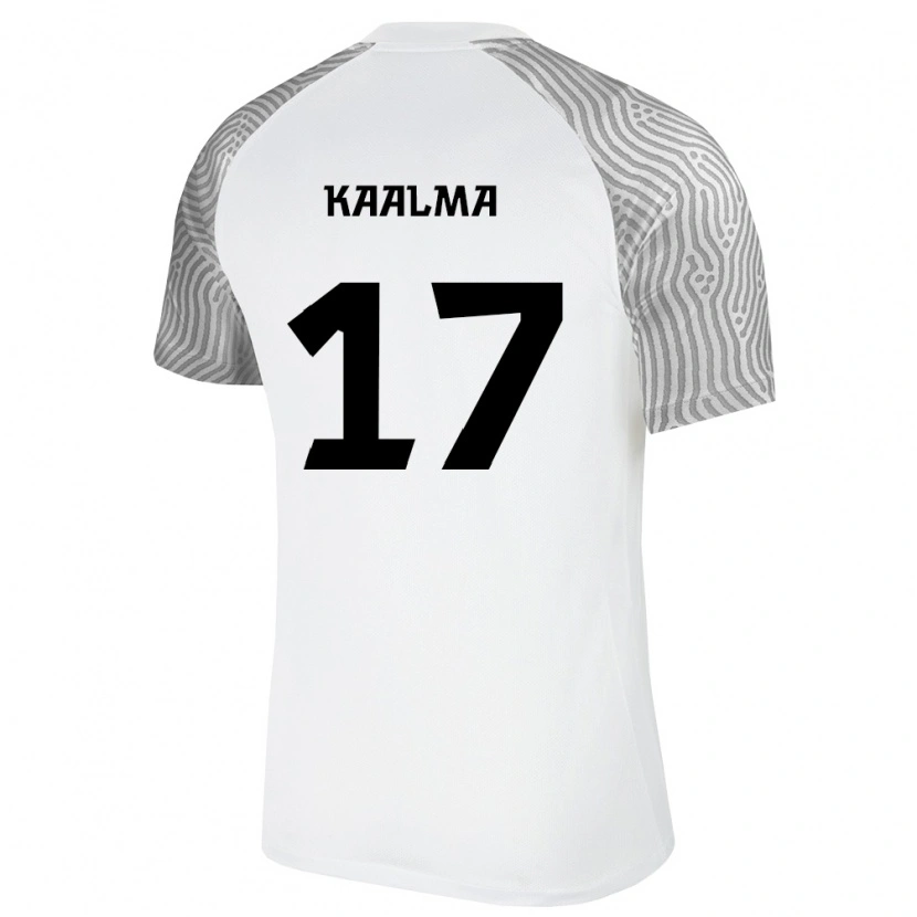 Danxen Hombre Camiseta Estonia Markus Kaalma #17 Blanco Gris 2ª Equipación 26-28 La Camisa