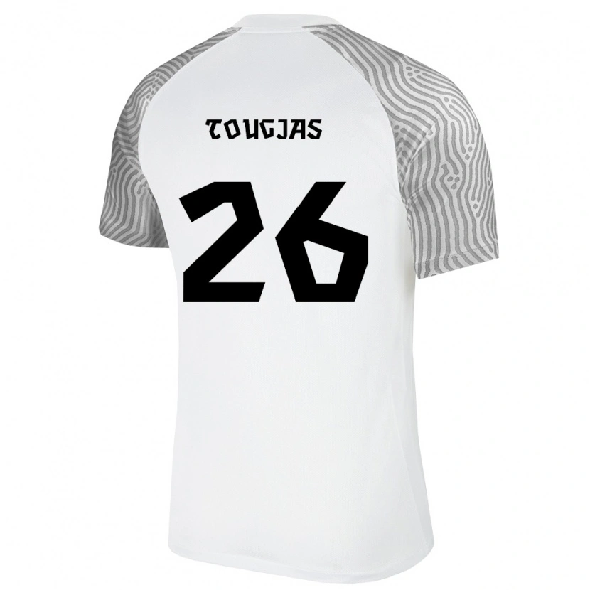 Danxen Hombre Camiseta Estonia Erko Tougjas #26 Blanco Gris 2ª Equipación 26-28 La Camisa