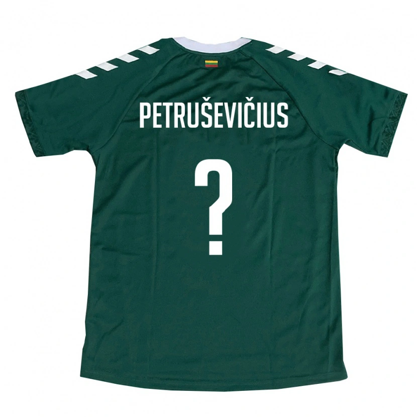 Danxen Hombre Camiseta Lituania Domas Petruševičius #0 Verde Oscuro Blanco 2ª Equipación 26-28 La Camisa