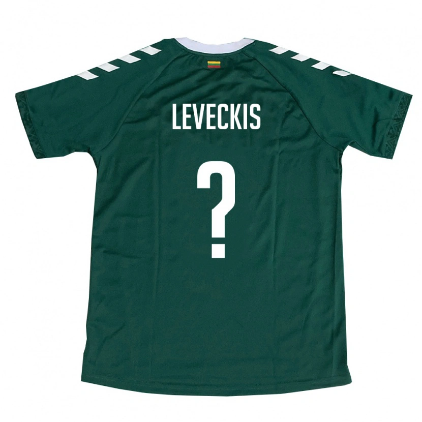Danxen Hombre Camiseta Lituania Benas Leveckis #0 Verde Oscuro Blanco 2ª Equipación 26-28 La Camisa