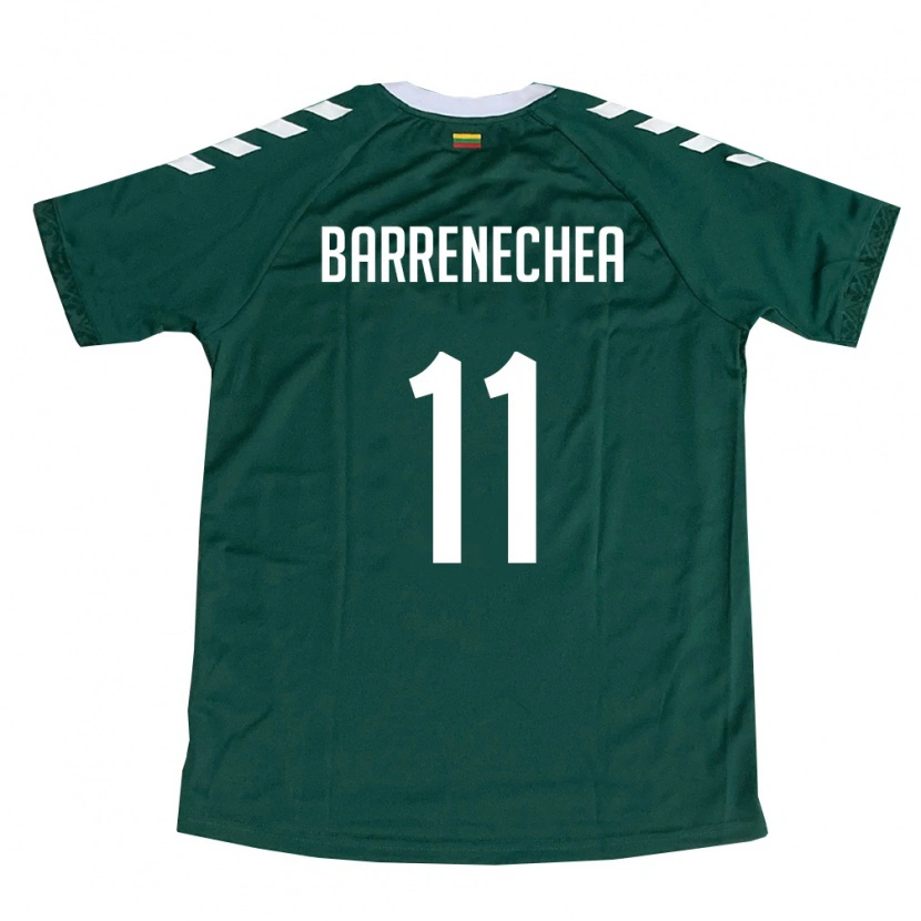 Danxen Hombre Camiseta Lituania Felipe Barrenechea #11 Verde Oscuro Blanco 2ª Equipación 26-28 La Camisa