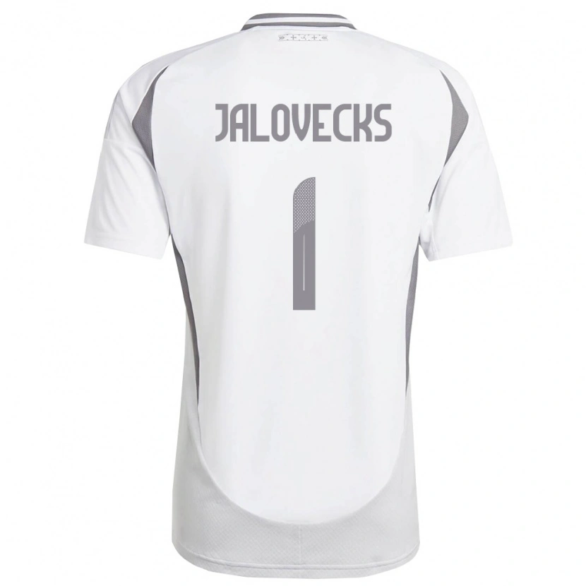 Danxen Hombre Camiseta Letonia Lukass Jalovecks #1 Blanco Gris Oscuro 2ª Equipación 26-28 La Camisa