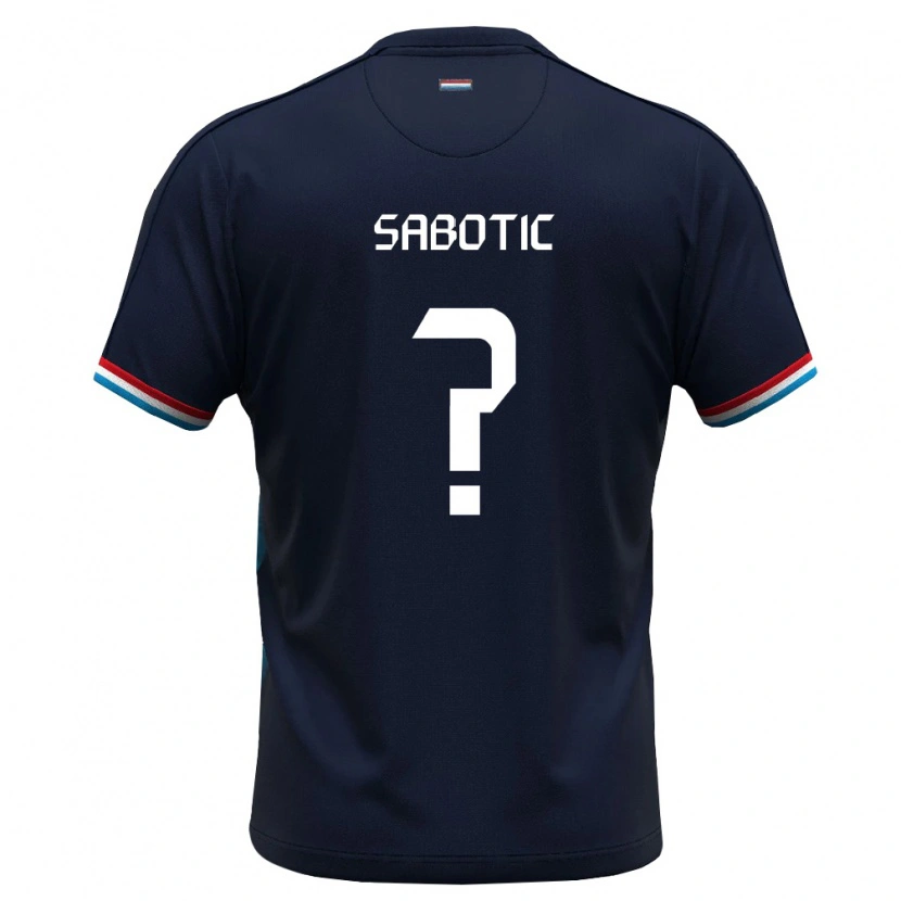 Danxen Hombre Camiseta Luxemburgo Dino Sabotic #0 Azul Real Rojo 2ª Equipación 26-28 La Camisa