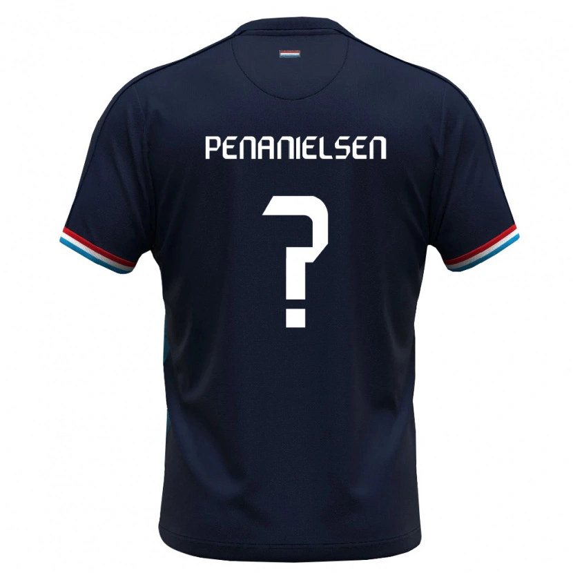 Danxen Hombre Camiseta Luxemburgo Leonard Pena Nielsen #0 Azul Real Rojo 2ª Equipación 26-28 La Camisa