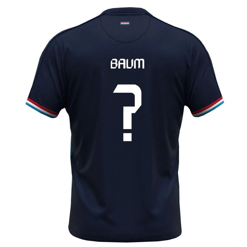 Danxen Hombre Camiseta Luxemburgo Mathis Baum #0 Azul Real Rojo 2ª Equipación 26-28 La Camisa