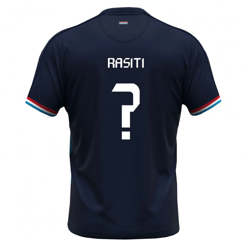 Danxen Hombre Camiseta Luxemburgo Mirza Rasiti #0 Azul Real Rojo 2ª Equipación 26-28 La Camisa