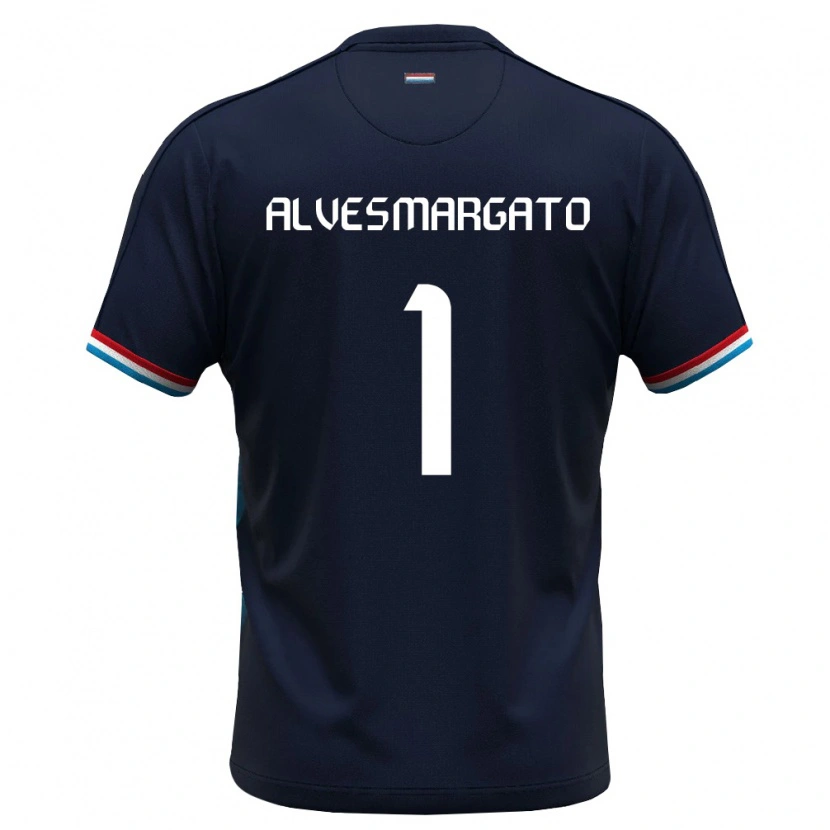 Danxen Hombre Camiseta Luxemburgo João Alves Margato #1 Azul Real Rojo 2ª Equipación 26-28 La Camisa