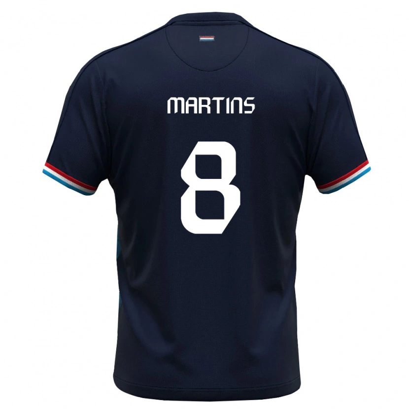 Danxen Hombre Camiseta Luxemburgo Christopher Martins #8 Azul Real Rojo 2ª Equipación 26-28 La Camisa