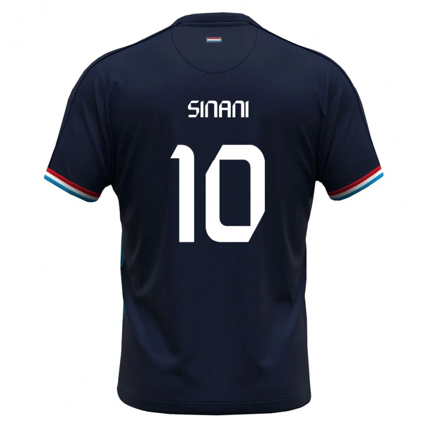 Danxen Hombre Camiseta Luxemburgo Danel Sinani #10 Azul Real Rojo 2ª Equipación 26-28 La Camisa
