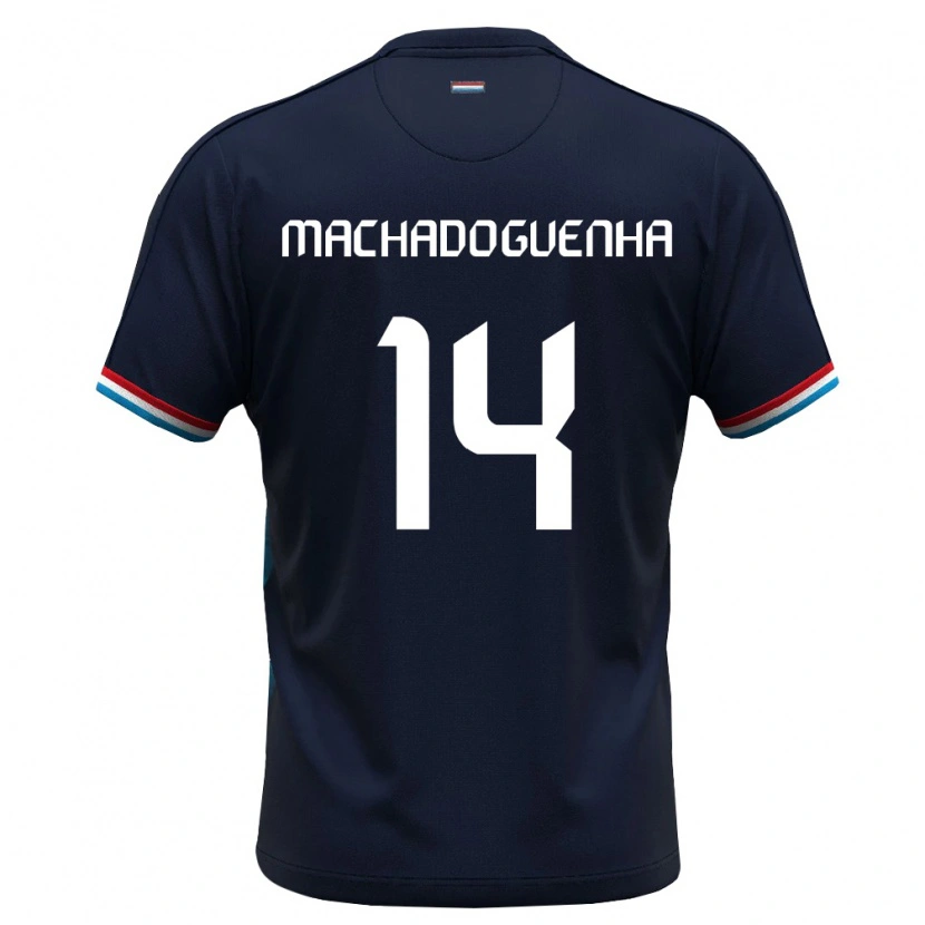 Danxen Hombre Camiseta Luxemburgo Antenory Machado Guenha #14 Azul Real Rojo 2ª Equipación 26-28 La Camisa