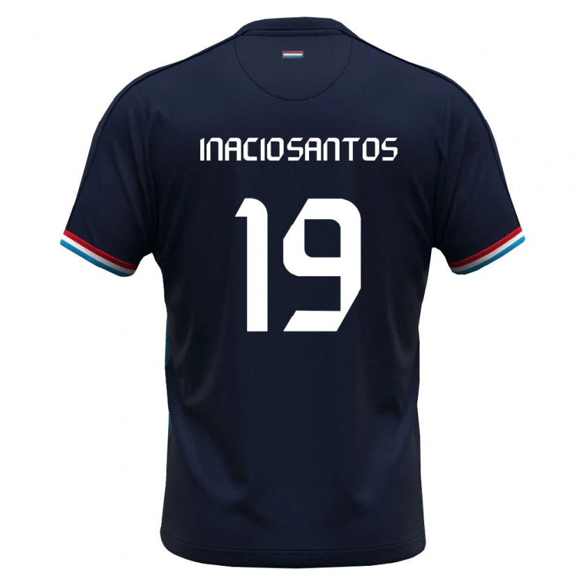 Danxen Hombre Camiseta Luxemburgo Santiago Inacio Santos #19 Azul Real Rojo 2ª Equipación 26-28 La Camisa