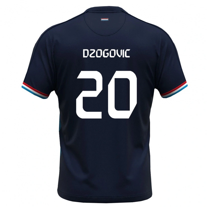 Danxen Hombre Camiseta Luxemburgo Eldin Dzogovic #20 Azul Real Rojo 2ª Equipación 26-28 La Camisa