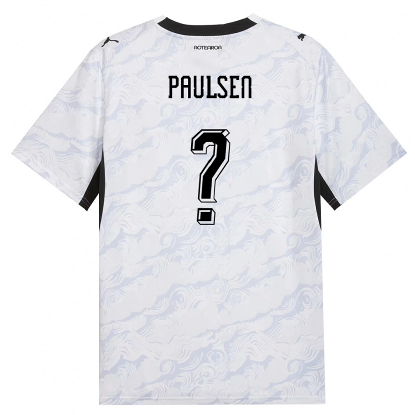 Danxen Hombre Camiseta Nueva Zelanda Alex Paulsen #0 Negro Blanco 2ª Equipación 26-28 La Camisa
