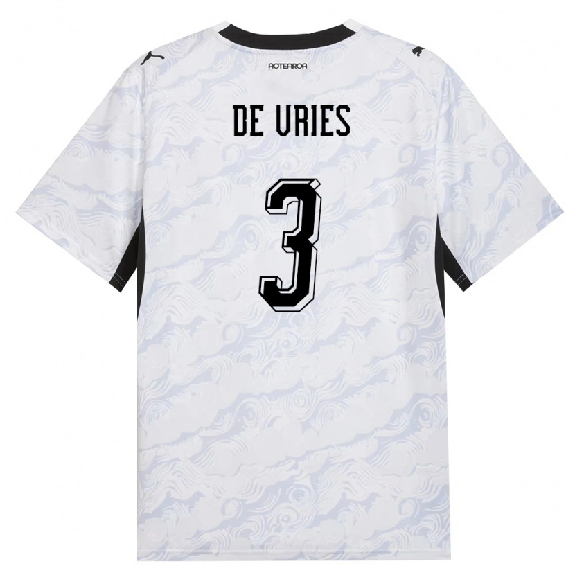 Danxen Hombre Camiseta Nueva Zelanda Francis De Vries #3 Negro Blanco 2ª Equipación 26-28 La Camisa
