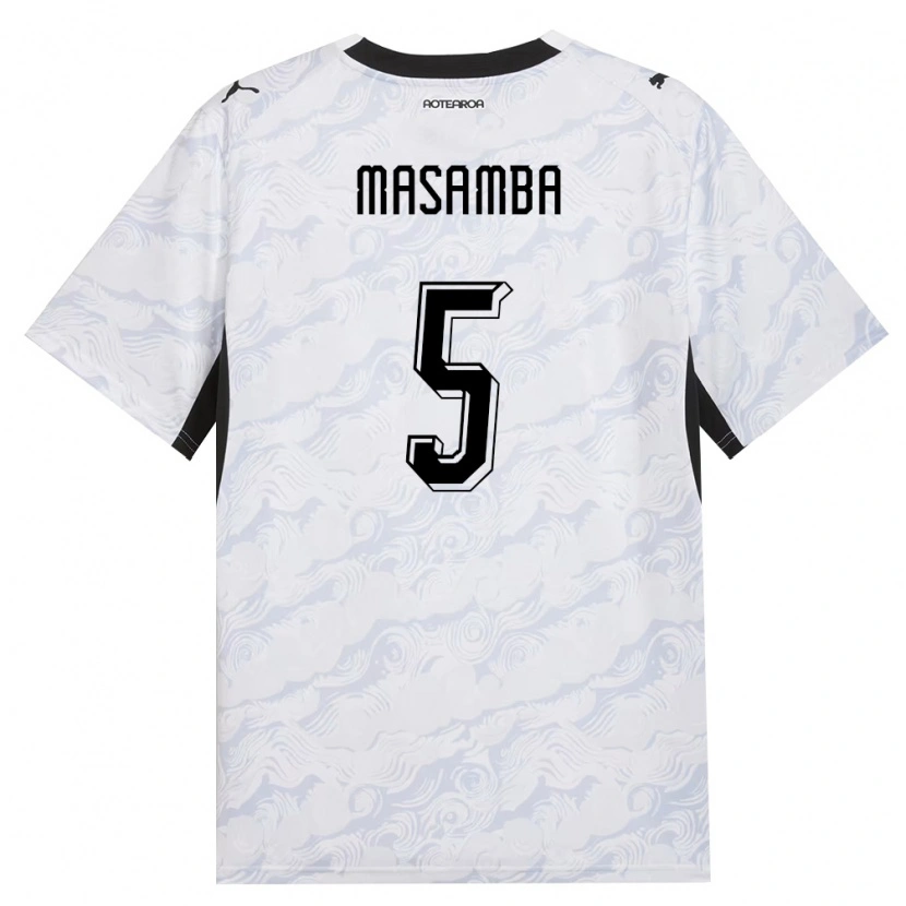 Danxen Hombre Camiseta Nueva Zelanda Evan Masamba #5 Negro Blanco 2ª Equipación 26-28 La Camisa