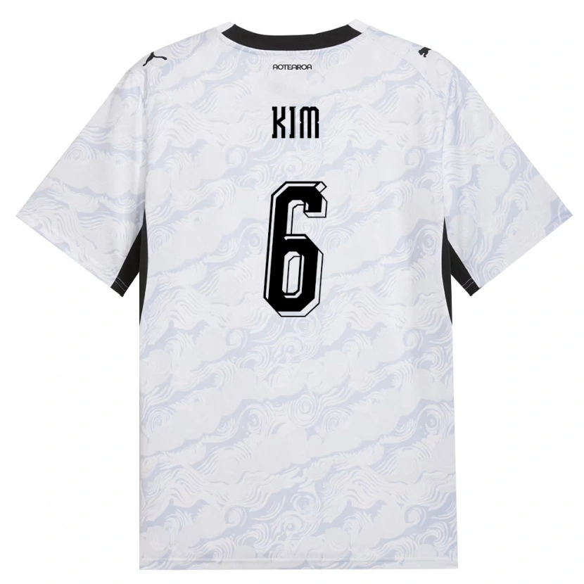 Danxen Hombre Camiseta Nueva Zelanda Damion Kim #6 Negro Blanco 2ª Equipación 26-28 La Camisa
