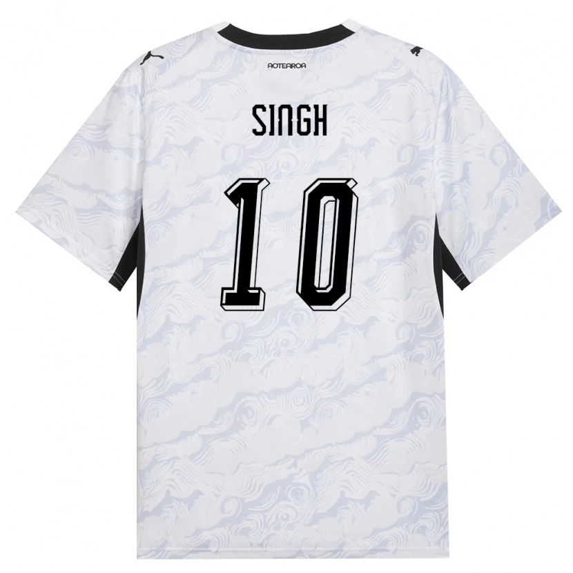 Danxen Hombre Camiseta Nueva Zelanda Sarpreet Singh #10 Negro Blanco 2ª Equipación 26-28 La Camisa