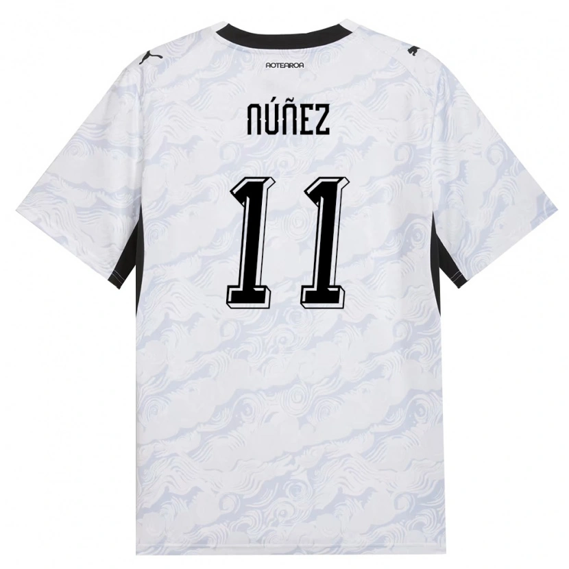 Danxen Hombre Camiseta Nueva Zelanda Matías Núñez #11 Negro Blanco 2ª Equipación 26-28 La Camisa