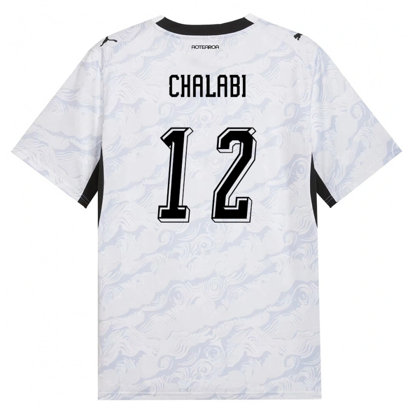 Danxen Hombre Camiseta Nueva Zelanda Joseph Chalabi #12 Negro Blanco 2ª Equipación 26-28 La Camisa