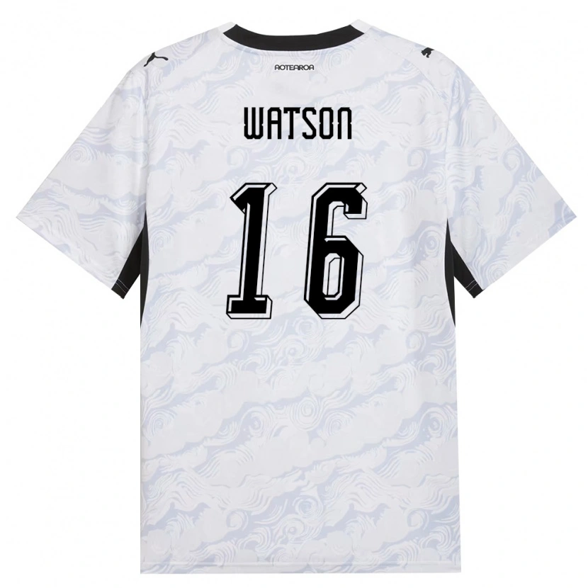 Danxen Hombre Camiseta Nueva Zelanda Ryan Watson #16 Negro Blanco 2ª Equipación 26-28 La Camisa