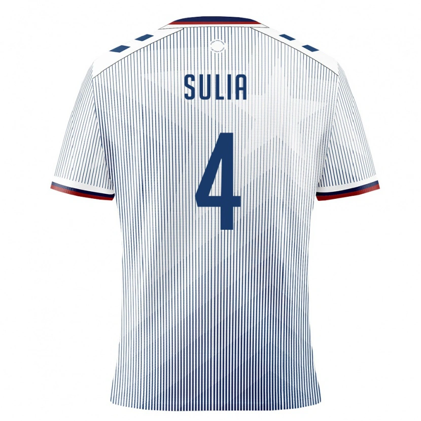 Danxen Hombre Camiseta Puerto Rico Rodolfo Sulia #4 Azul Real Blanco 2ª Equipación 26-28 La Camisa