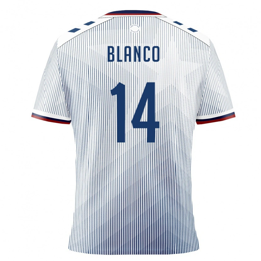 Danxen Hombre Camiseta Puerto Rico Justin Blanco #14 Azul Real Blanco 2ª Equipación 26-28 La Camisa