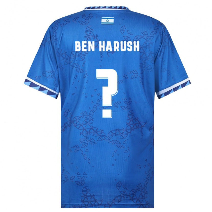 Danxen Hombre Camiseta Israel Noam Ben Harush #0 Azul Blanco 2ª Equipación 26-28 La Camisa