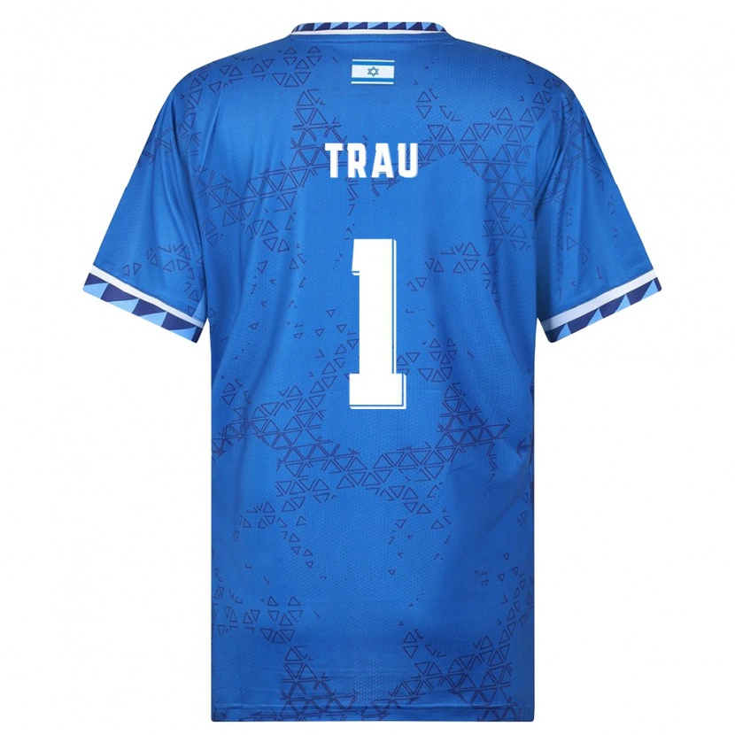 Danxen Hombre Camiseta Israel Idan Trau #1 Azul Blanco 2ª Equipación 26-28 La Camisa