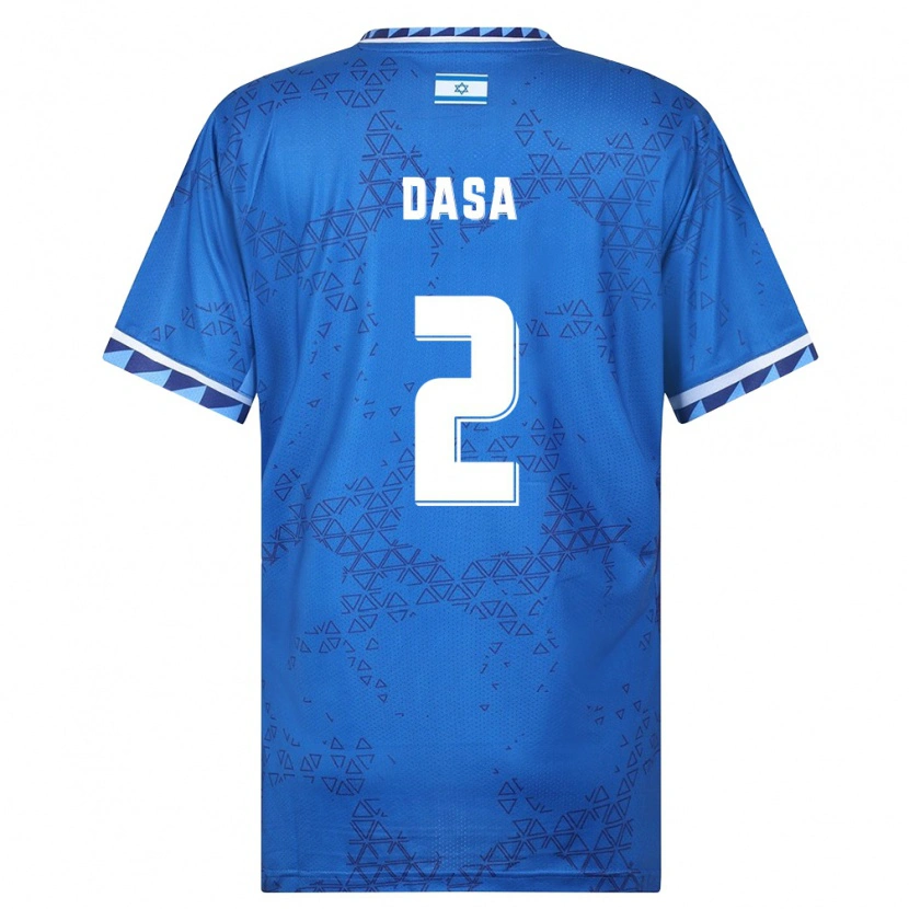 Danxen Hombre Camiseta Israel Eli Dasa #2 Azul Blanco 2ª Equipación 26-28 La Camisa
