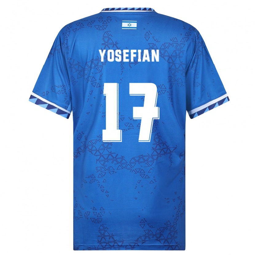 Danxen Hombre Camiseta Israel Harel Yosefian #17 Azul Blanco 2ª Equipación 26-28 La Camisa