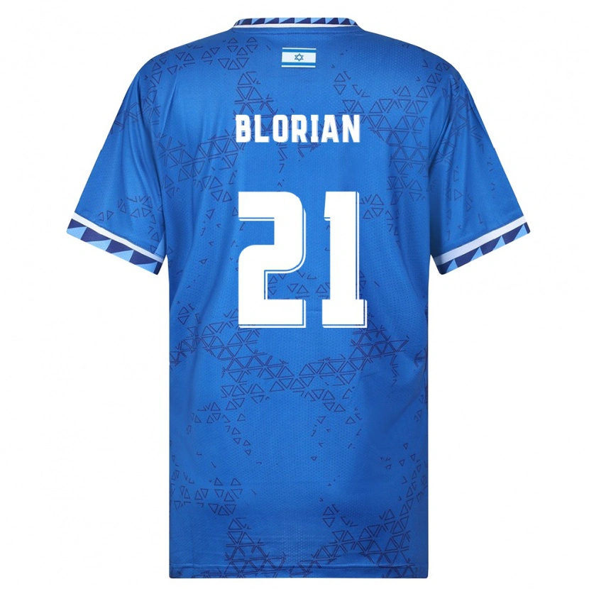 Danxen Hombre Camiseta Israel Or Blorian #21 Azul Blanco 2ª Equipación 26-28 La Camisa
