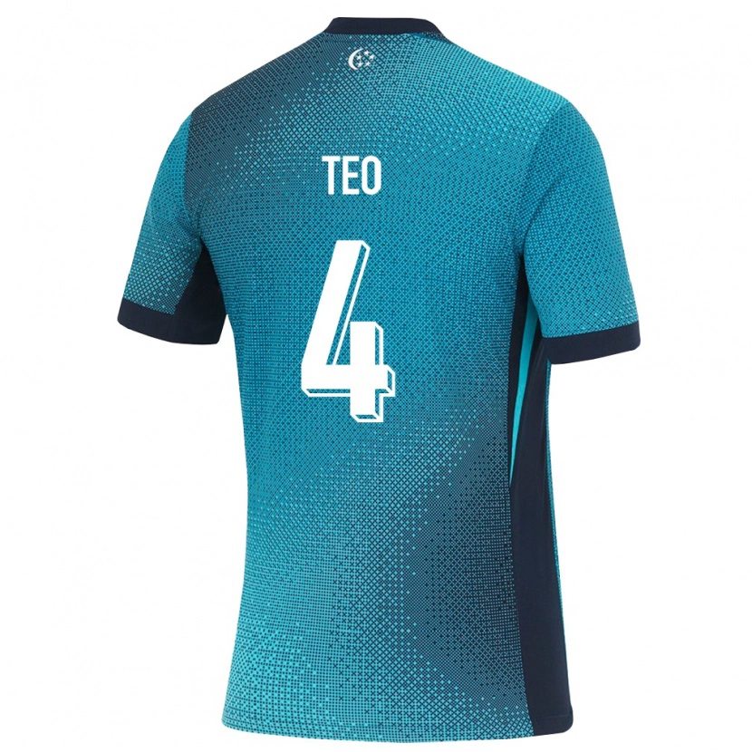 Danxen Hombre Camiseta Singapur Kieran Teo #4 Turquesa Oscuro Negro 2ª Equipación 26-28 La Camisa