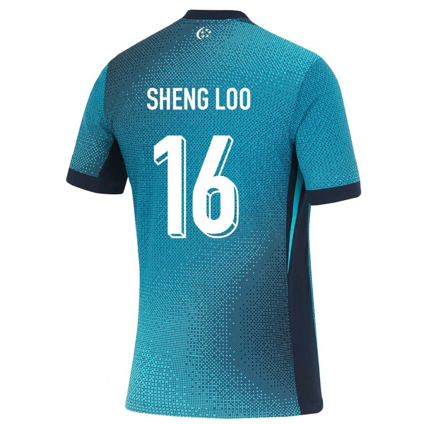 Danxen Hombre Camiseta Singapur Kai Sheng Loo #16 Turquesa Oscuro Negro 2ª Equipación 26-28 La Camisa