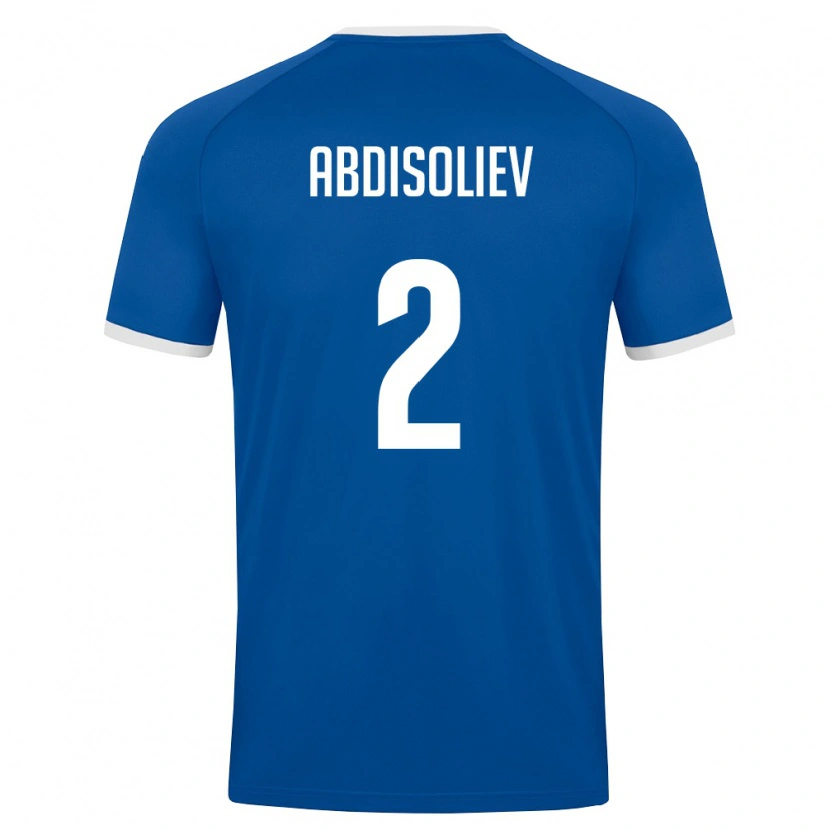 Danxen Mujer Camiseta Uzbekistán Mashkhurbek Abdisoliev #2 Azul Real Blanco 1ª Equipación 26-28 La Camisa