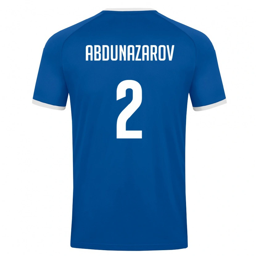 Danxen Mujer Camiseta Uzbekistán Diyorbek Abdunazarov #2 Azul Real Blanco 1ª Equipación 26-28 La Camisa