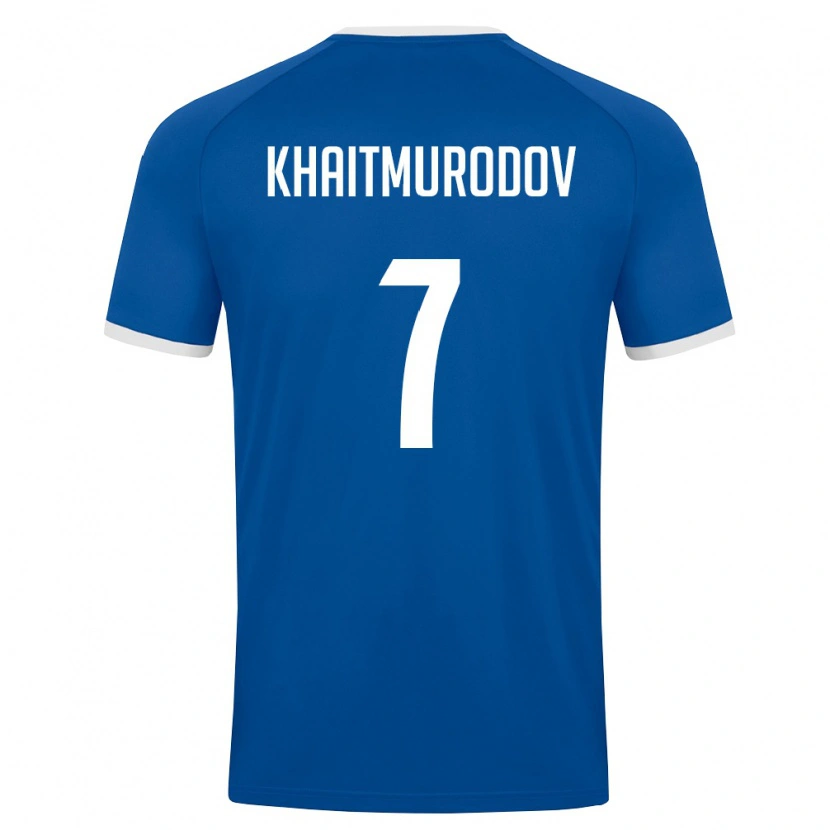 Danxen Mujer Camiseta Uzbekistán Farrukh Khaitmurodov #7 Azul Real Blanco 1ª Equipación 26-28 La Camisa