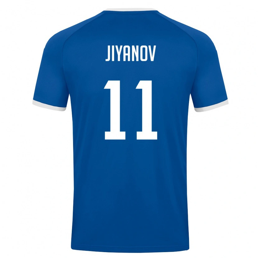 Danxen Mujer Camiseta Uzbekistán Ruslanbek Jiyanov #11 Azul Real Blanco 1ª Equipación 26-28 La Camisa