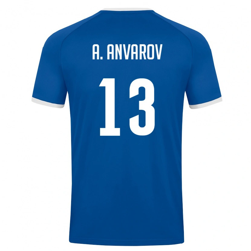 Danxen Mujer Camiseta Uzbekistán Abdumalik Anvarov #13 Azul Real Blanco 1ª Equipación 26-28 La Camisa