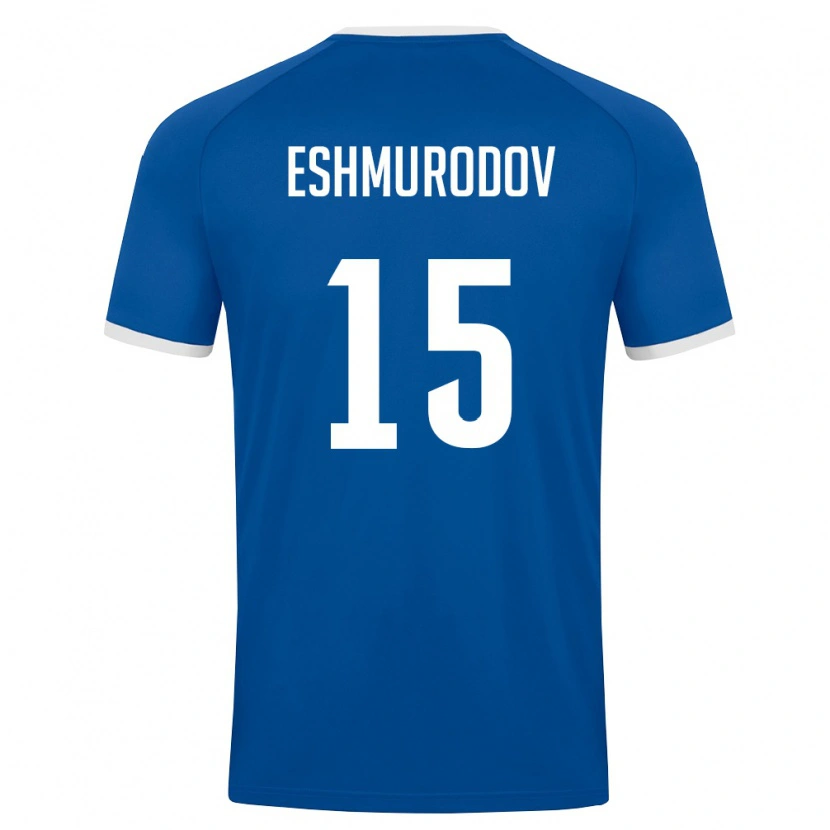 Danxen Mujer Camiseta Uzbekistán Umar Eshmurodov #15 Azul Real Blanco 1ª Equipación 26-28 La Camisa