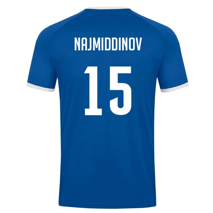 Danxen Mujer Camiseta Uzbekistán Ozodbek Najmiddinov #15 Azul Real Blanco 1ª Equipación 26-28 La Camisa