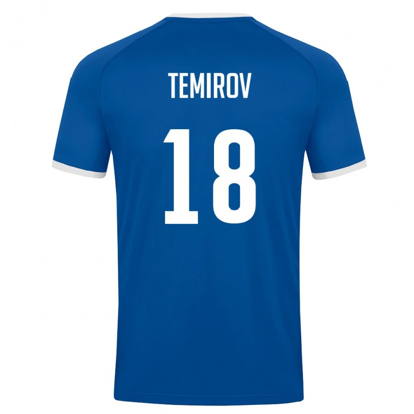 Danxen Mujer Camiseta Uzbekistán Sherzod Temirov #18 Azul Real Blanco 1ª Equipación 26-28 La Camisa