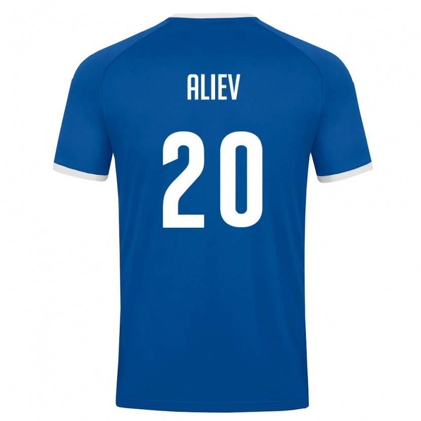 Danxen Mujer Camiseta Uzbekistán Rustam Aliev #20 Azul Real Blanco 1ª Equipación 26-28 La Camisa