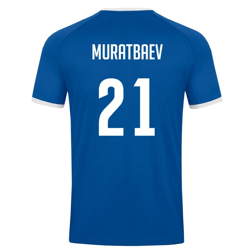 Danxen Mujer Camiseta Uzbekistán Samandar Muratbaev #21 Azul Real Blanco 1ª Equipación 26-28 La Camisa
