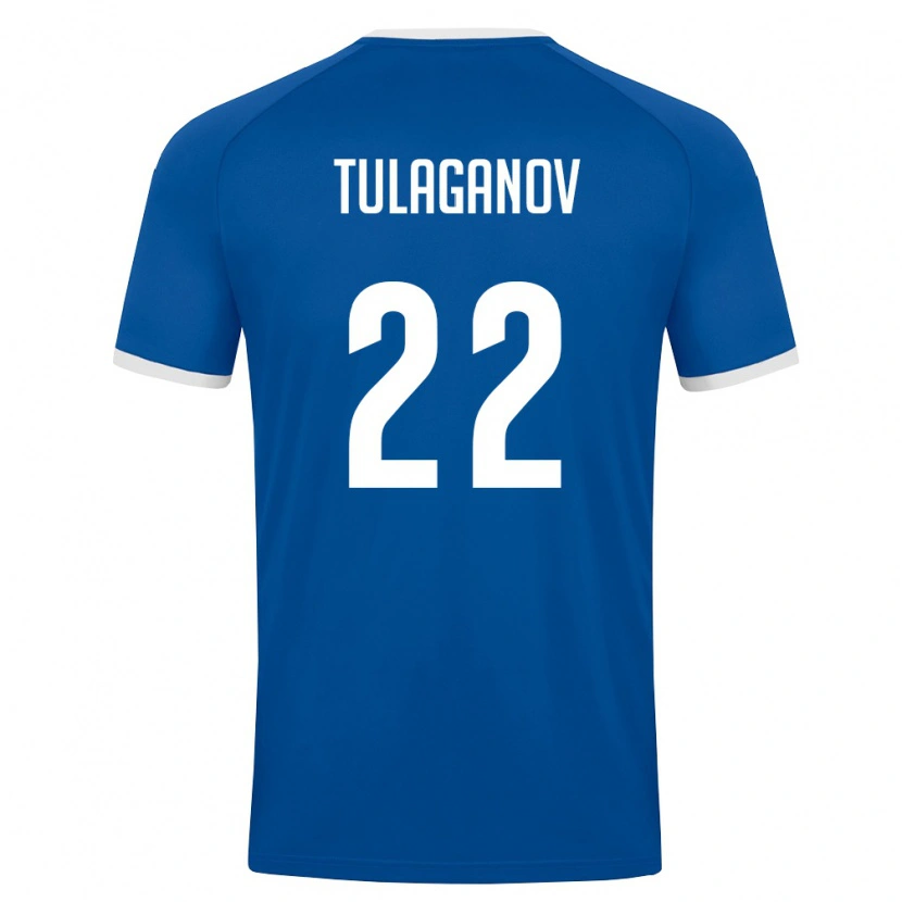 Danxen Mujer Camiseta Uzbekistán Davron Tulaganov #22 Azul Real Blanco 1ª Equipación 26-28 La Camisa